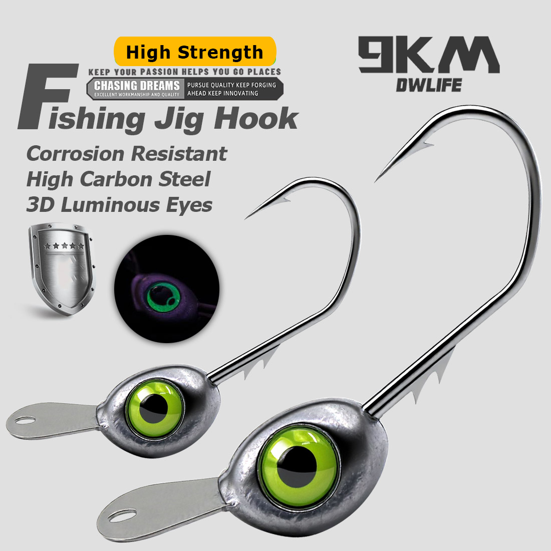 9KM Shaky Head Jigs Hook denga - Fishing Hook Weedless ulasan dan harga