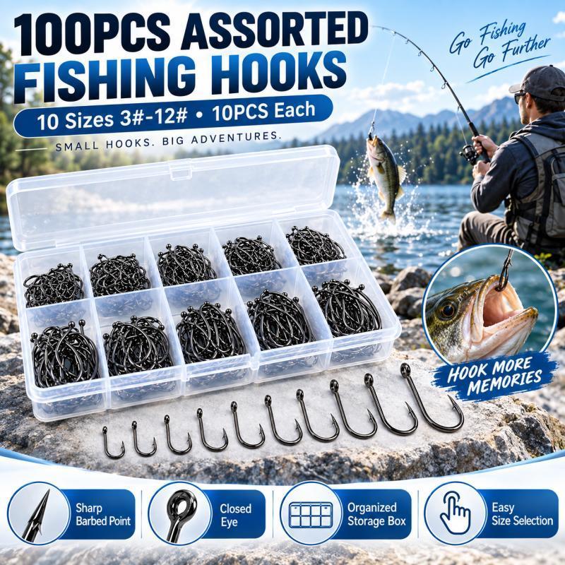 100 buah Set Mata Kail Pancing - Fishing Hook Assortment ulasan dan harga