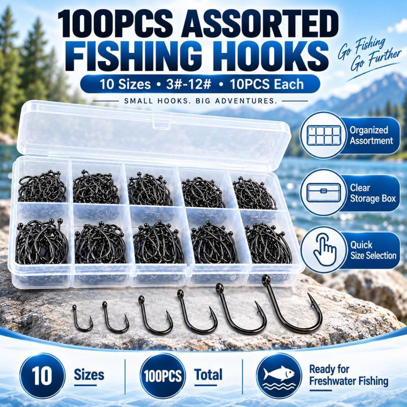 100 buah Set Mata Kail Pancing - Fishing Hook Assortment ulasan dan harga